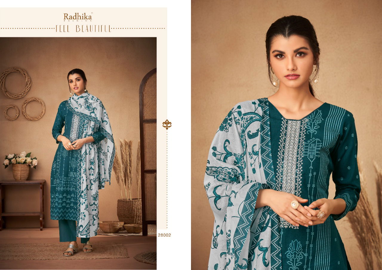 Azara Radhika Bandhani Casual Wear Printed Cambric Cotton Designer Dress Material